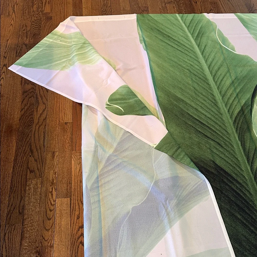 Green Leaf Print Shower Curtain